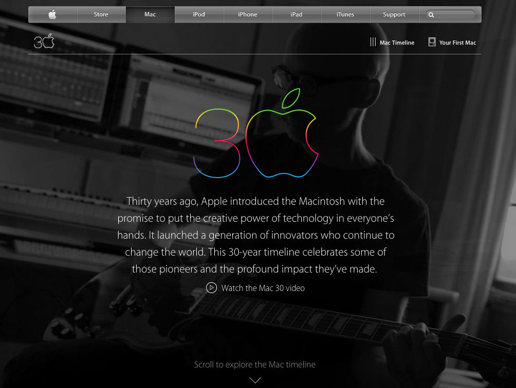Apple30周年特別サイト